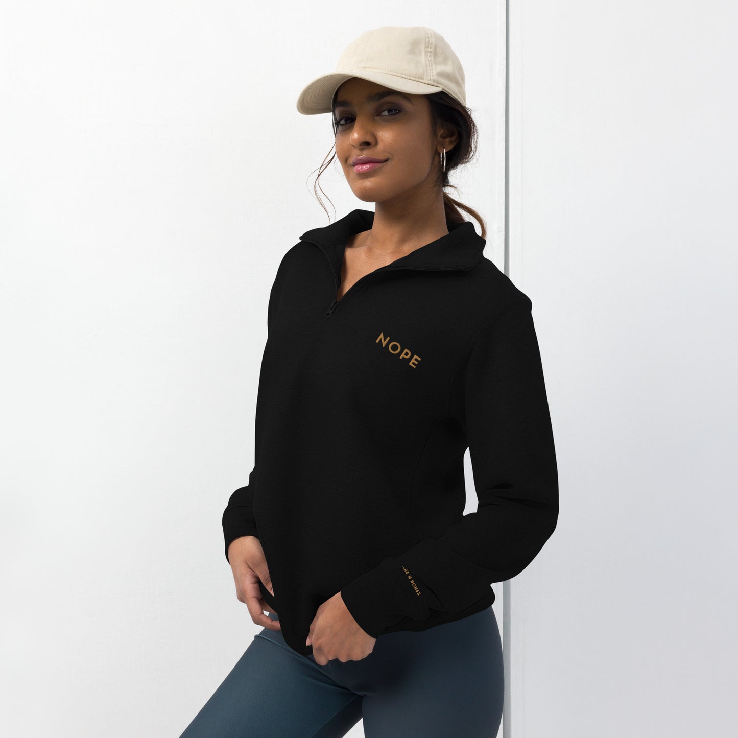 NOPE Zip Pullover - Black